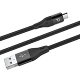 Porodo Aluminum Braided Micro USB Cable 2.2M - Black