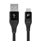 Porodo Aluminum Braided Micro USB Cable 2.2M - Black